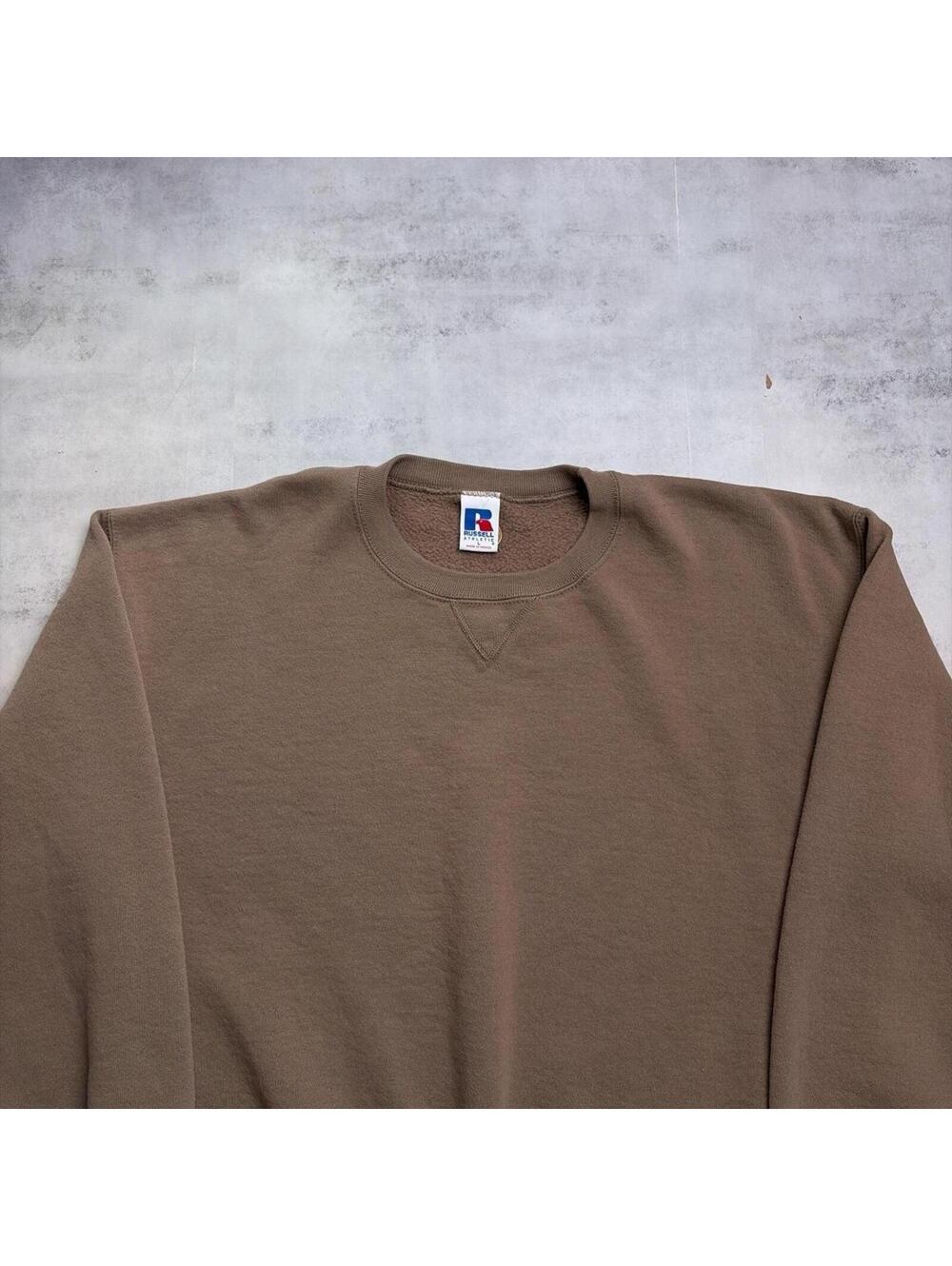 Vintage Light Brown Russell Athletic Boxy Crewneck Sweater - Picture 2 of 7